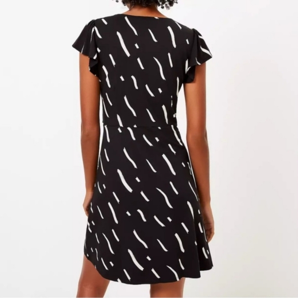 Loft Women's Brushstroke Knotted Swing Dress Size Large - Picture 9 of 11